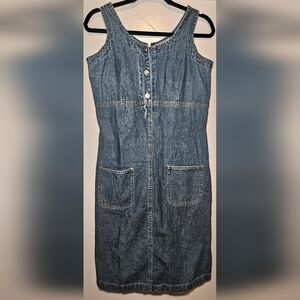 Vintage Women's Blue Denim Sleeveless Dress
